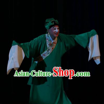 Wu Long Yuan Chinese Peking Opera Scholar Garment Costumes and Headwear Beijing Opera Chou Zhang Wenyuan Apparels Clothing