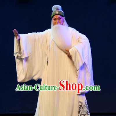 Da Meng Chang Ge Chinese Peking Opera Elderly Male Garment Costumes and Headwear Beijing Opera Laosheng Apparels Poet Xin Qiji Clothing