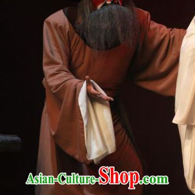 Da Meng Chang Ge Chinese Peking Opera Laosheng Elderly Male Garment Costumes and Headwear Beijing Opera Swordsman Ma Jinfu Apparels Clothing