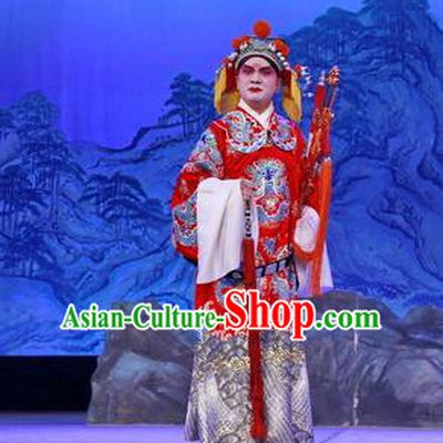 Tun Wu Hen Chinese Peking Opera Militarist Garment Costumes and Headwear Beijing Opera Official Apparels General Lu Xun Clothing
