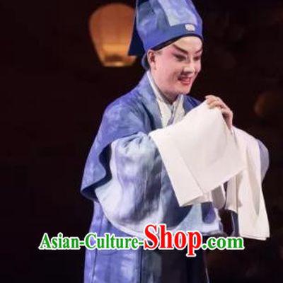 Qing Si Hen Chinese Peking Opera Scholar Wang Kui Garment Costumes and Headwear Beijing Opera Xiaosheng Apparels Young Male Clothing