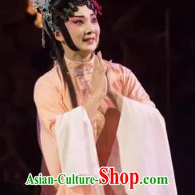 Chinese Beijing Opera Hua Tan Apparels Costumes and Headdress Qing Si Hen Traditional Peking Opera Young Female Dress Actress Jiao Guiying Garment