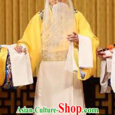 Tun Wu Hen Chinese Peking Opera Lord Liu Bei Garment Costumes and Headwear Beijing Opera Laosheng Apparels Elderly Male Clothing
