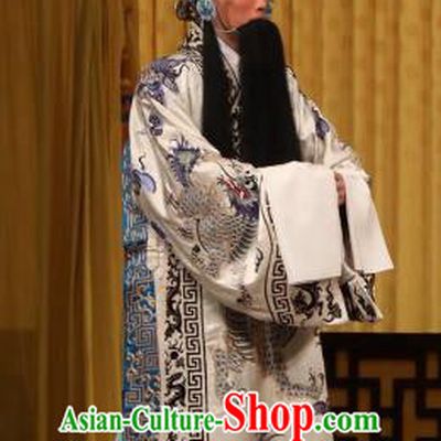 Tun Wu Hen Chinese Peking Opera Laosheng Garment Costumes and Headwear Beijing Opera Elderly Male Apparels Lord Liu Bei Clothing