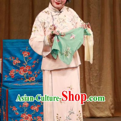 Chinese Beijing Opera Young Mistress Han Cuizhu Apparels Diva Costumes and Headdress Mei Yu Pei Traditional Peking Opera Actress Dress Garment