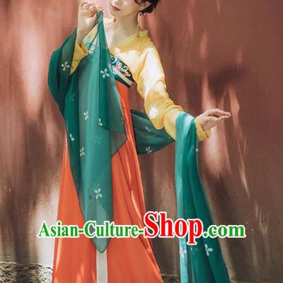 Chinese Ancient Court Lady Hanfu Dress Garment Traditional Tang Dynasty Royal Princess Historical Costumes for Women