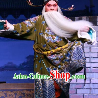 Xue Gang Fan Tang Chinese Bangzi Opera Xu Ce Apparels Costumes and Headpieces Traditional Shanxi Clapper Opera Official Garment Elderly Man Clothing