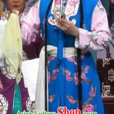 Chinese Hebei Clapper Opera Maidservant Garment Costumes and Headdress The Story of Jade Bracelet Traditional Bangzi Opera Xiaodan Dress Luan Ying Apparels