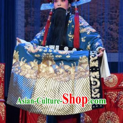 Tao Jin An Chinese Shanxi Opera Censor Han Liang Apparels Costumes and Headpieces Traditional Jin Opera Official Garment Elderly Male Clothing