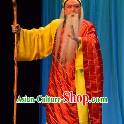 Madam White Snake Chinese Shanxi Opera Monk Fa Hai Apparels Costumes and Headpieces Traditional Jin Opera Elderly Male Garment Laosheng Cassock Clothing