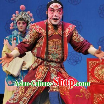 Jin Shui Bridge Chinese Bangzi Opera Swordsman Apparels Costumes and Headpieces Traditional Shanxi Clapper Opera Martial Male Garment Wusheng Qin Ying Clothing
