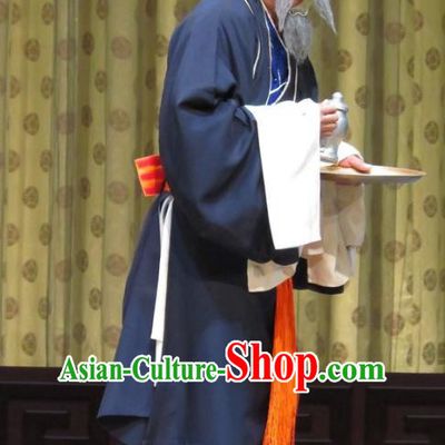 Jin Yunu Chinese Bangzi Opera Clown Apparels Costumes and Headpieces Traditional Hebei Clapper Opera Old Man Garment Beggar Jin Song Clothing