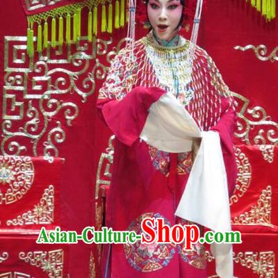 Chinese Hebei Clapper Opera Young Beauty Wedding Garment Costumes and Headdress Jin Yunu Traditional Bangzi Opera Hua Tan Red Dress Bride Apparels