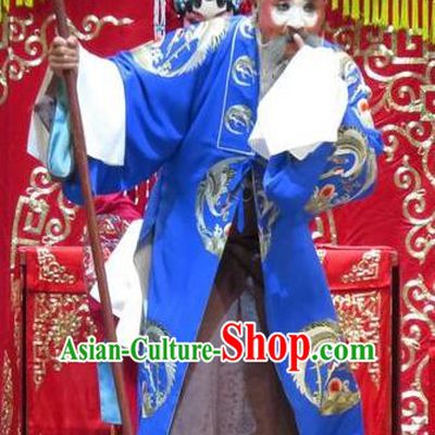 Jin Yunu Chinese Bangzi Opera Elderly Male Apparels Costumes and Headpieces Traditional Hebei Clapper Opera Jin Song Garment Clown Clothing