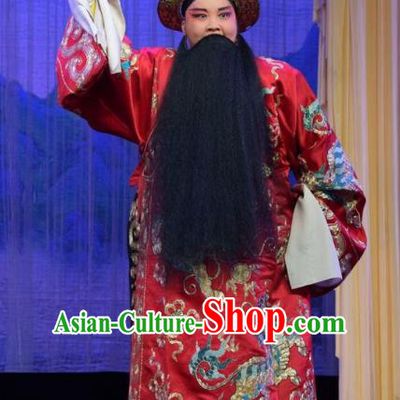Li Hua Return Tang Chinese Shanxi Opera Lord Apparels Costumes and Headpieces Traditional Jin Opera Elderly Male Garment King Clothing