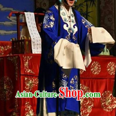 Chinese Jin Opera Actress Blue Garment Costumes and Headdress Wo Hu Ling Traditional Shanxi Opera Young Female Dress Hua Tan Apparels