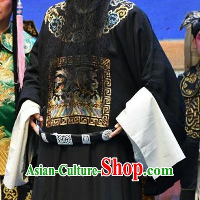 Wo Hu Ling Chinese Shanxi Opera Official Apparels Costumes and Headpieces Traditional Jin Opera Magistrate Garment Elderly Gentleman Dong Xuan Clothing