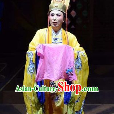 Chinese Jin Opera Empress Garment Costumes and Headdress Madam Ruyi Traditional Shanxi Opera Hua Tan Dress Queen Wu Meiniang Apparels