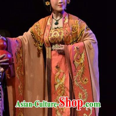 Chinese Jin Opera Queen Wang Garment Costumes and Headdress Madam Ruyi Traditional Shanxi Opera Noble Female Dress Empress Apparels