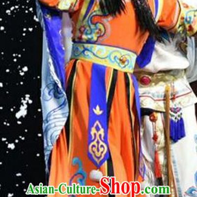 Chinese Jin Opera Mongolian Princess Yu Er Garment Costumes and Headdress Xiaozhuang Changge Traditional Shanxi Opera Hua Tan Dress Actress Apparels