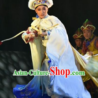 Xiaozhuang Changge Chinese Shanxi Opera Xiaosheng Apparels Costumes and Headpieces Traditional Jin Opera Young Man Garment Qing Dynasty Prince Dorgon Clothing