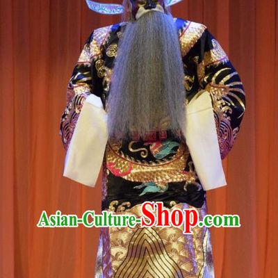 Han Yang Court Chinese Shanxi Opera Duke Xu Yanzhao Apparels Costumes and Headpieces Traditional Jin Opera Elderly Male Garment Jing Role Clothing