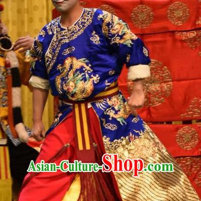 Jin Sha Tan Chinese Shanxi Opera Soldier Apparels Costumes and Headpieces Traditional Jin Opera Clown Garment Wusheng Clothing