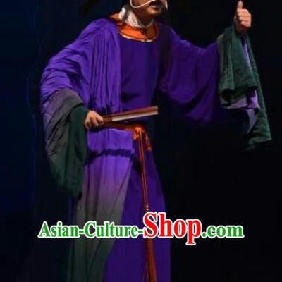 Xiong Guan Niang Zi Chinese Shanxi Opera Chou Role Apparels Costumes and Headpieces Traditional Jin Opera Clown Garment Clothing