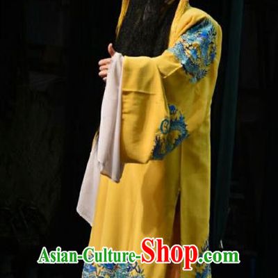 Chinese Shanxi Opera Emperor Zhu Yuanzhang Apparels Costumes and Headpieces Traditional Jin Opera Monarch Garment Laosheng Clothing