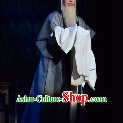 Fu Shan Jin Jing Chinese Shanxi Opera Laosheng Scholar Apparels Costumes and Headpieces Traditional Jin Opera Elderly Male Garment Clothing