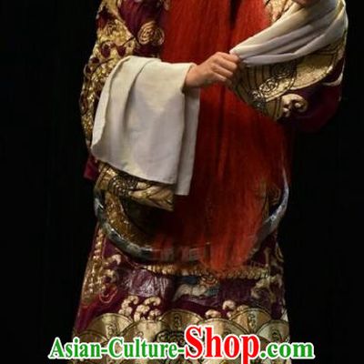 Chinese Shanxi Opera Jing Role Apparels Costumes and Headpieces Traditional Jin Opera General Garment Shogun Hu Dahai Clothing