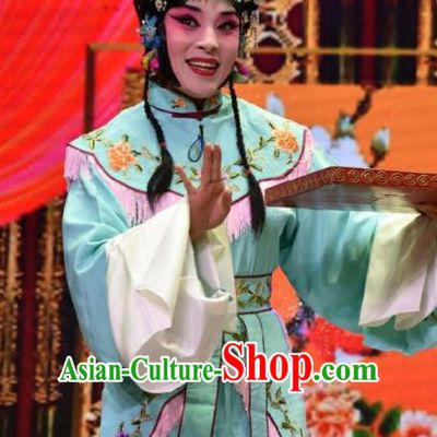 Chinese Jin Opera Xiaodan Garment Costumes and Headdress Palm Civet for Prince Traditional Shanxi Opera Young Lady Dress Court Maid Kou Zhu Apparels