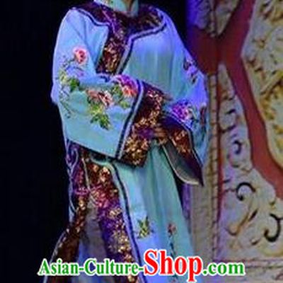 Chinese Jin Opera Court Lady Garment Costumes and Headdress Da Qing Yu Shi Traditional Shanxi Opera Xiaodan Dress Qing Dynasty Palace Maid Apparels