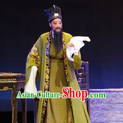 Ba Ersi Yu Shi Chinese Shanxi Opera Elderly Male Apparels Costumes and Headpieces Traditional Jin Opera Laosheng Garment Minister Yao Tianfu Clothing