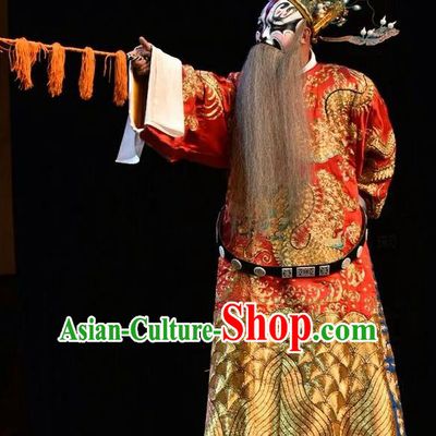 Sacrifice Chinese Shanxi Opera Prime Minister Tu Angu Apparels Costumes and Headpieces Traditional Jin Opera Jing Role Garment General Clothing