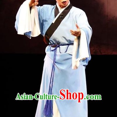 Lan Ke Mountain Chinese Shanxi Opera Xiaosheng Apparels Costumes and Headpieces Traditional Jin Opera Young Male Garment Scholar Zhu Maichen Clothing