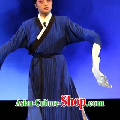 Lan Ke Mountain Chinese Shanxi Opera Woodcutter Apparels Costumes and Headpieces Traditional Jin Opera Scholar Zhu Maichen Garment Xiaosheng Clothing