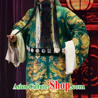 Xia He Dong Chinese Shanxi Opera General Huyan Shouting Apparels Costumes and Headpieces Traditional Jin Opera Elderly Male Garment Military Officer Clothing