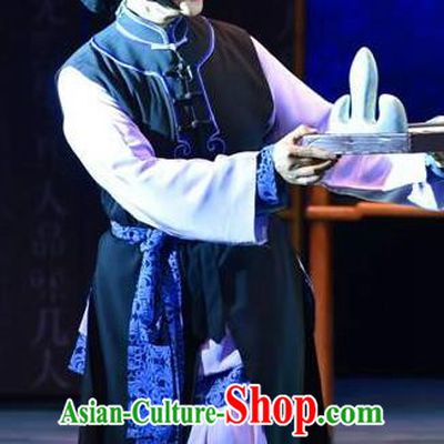 Chinese Jin Opera Tsing Yi Garment Costumes and Headdress Lan Ke Mountain Traditional Shanxi Opera Country Woman Dress Village Female Apparels