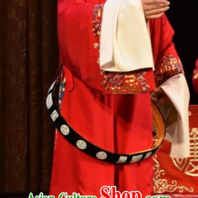 Fu Gui Tu Chinese Shanxi Opera Bridegroom Apparels Costumes and Headpieces Traditional Jin Opera Xiaosheng Garment Scholar Ni Jun Clothing