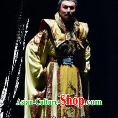 Zhen Luo Nv Chinese Shanxi Opera Emperor Cao Pi Apparels Costumes and Headpieces Traditional Jin Opera Monarch Garment King Wei Clothing
