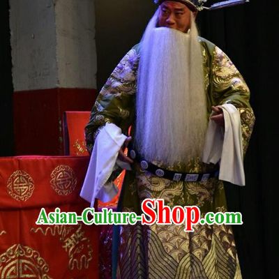 Red Book Sword Chinese Shanxi Opera Elderly Male Apparels Costumes and Headpieces Traditional Jin Opera Laosheng Garment Minister Clothing