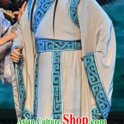 Qing Ming Chinese Shanxi Opera Xiaosheng Apparels Costumes and Headpieces Traditional Jin Opera Niche Garment Young Man Clothing