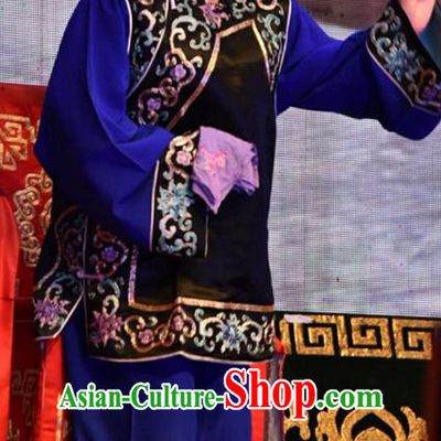 Chinese Jin Opera Country Woman Garment Costumes and Headdress Bai Tu Ji Traditional Shanxi Opera Sisters in Law Apparels Young Mistress Dress