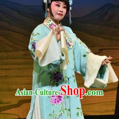 Chinese Jin Opera Young Female Garment Costumes and Headdress Mulan Joins the Army Traditional Shanxi Opera Actress Apparels Xiaodan Hua Muhui Dress
