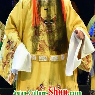 Fenyang King Chinese Shanxi Opera Tang Dynasty Emperor Apparels Costumes and Headpieces Traditional Jin Opera Laosheng Garment Monarch Clothing