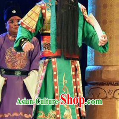 Fenyang King Chinese Shanxi Opera General Apparels Costumes and Headpieces Traditional Jin Opera Soldier Garment Wusheng Clothing