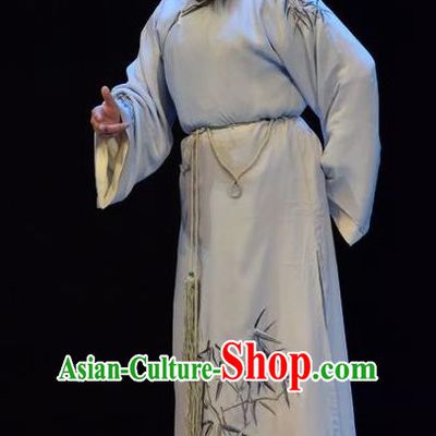 He Qing Hai Yan Chinese Shanxi Opera Qing Dynasty Elderly Male Apparels Costumes and Headpieces Traditional Jin Opera Garment Scholar Li Yumei Clothing