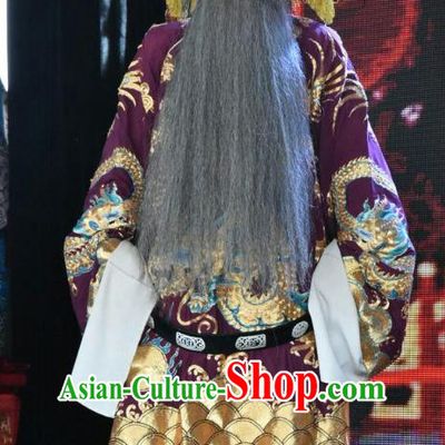 Long Hu Feng Yun Chinese Shanxi Opera Elderly Male Apparels Costumes and Headpieces Traditional Jin Opera Laosheng Garment Gao Huaide Clothing