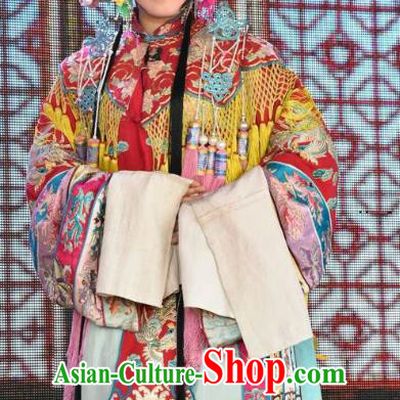 Chinese Jin Opera Hua Tan Garment Costumes and Headdress Long Hu Feng Yun Traditional Shanxi Opera Young Female Apparels Diva Tao Sanchun Dress